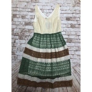NWT Anthopologie RYU Women's Lace Crochet Trim‎ Sleeveless Feminine Dress Size S
